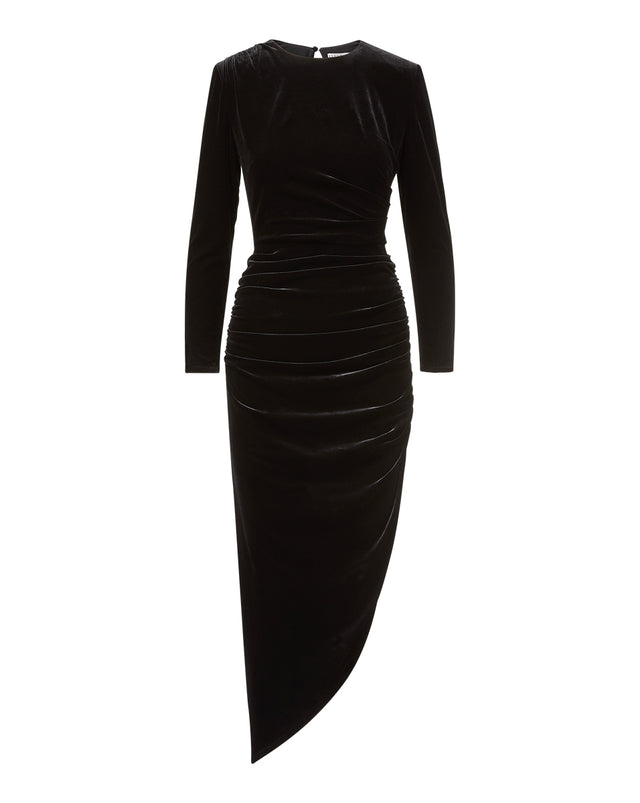 Amazon.com: ABEWIP Women's Velvet Long Sleeve Maxi Dress Elegant Round Neck  Winter A Line Fall Winter Evening Party Long Dress Black S : Clothing,  Shoes & Jewelry