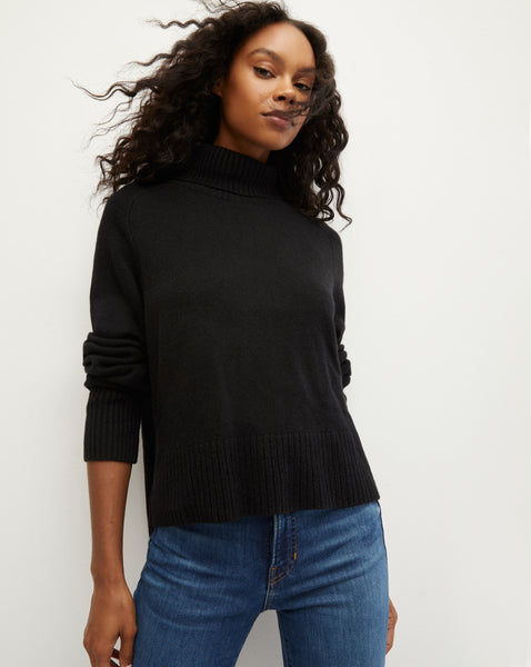 deres only one sweater ブラック Lerato Chasmere Turtleneck Sweater in Black | Veronica Beard