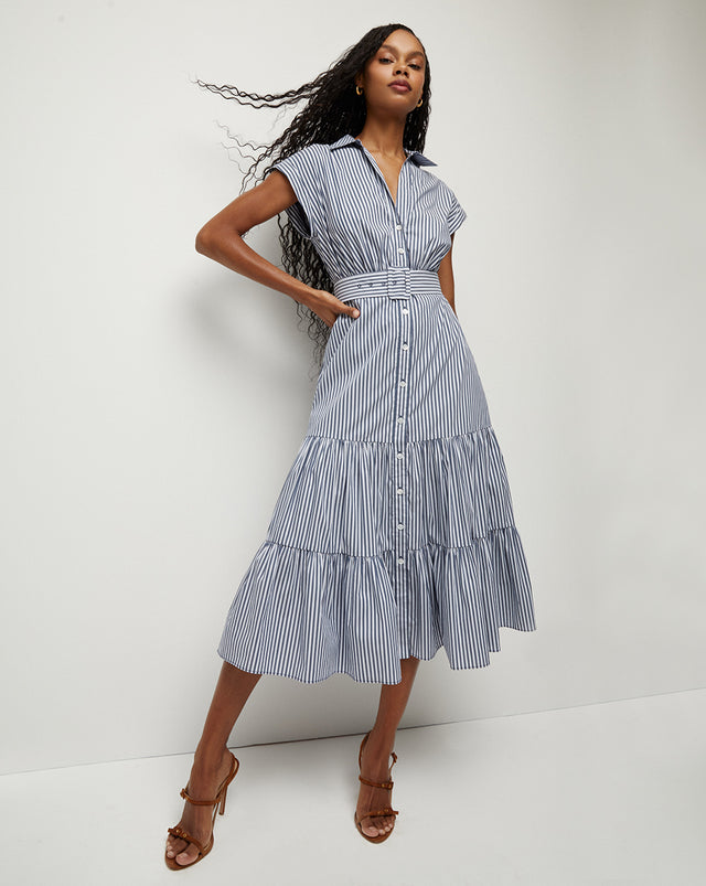 Vanessa Striped Dress - Blue Multi - 1