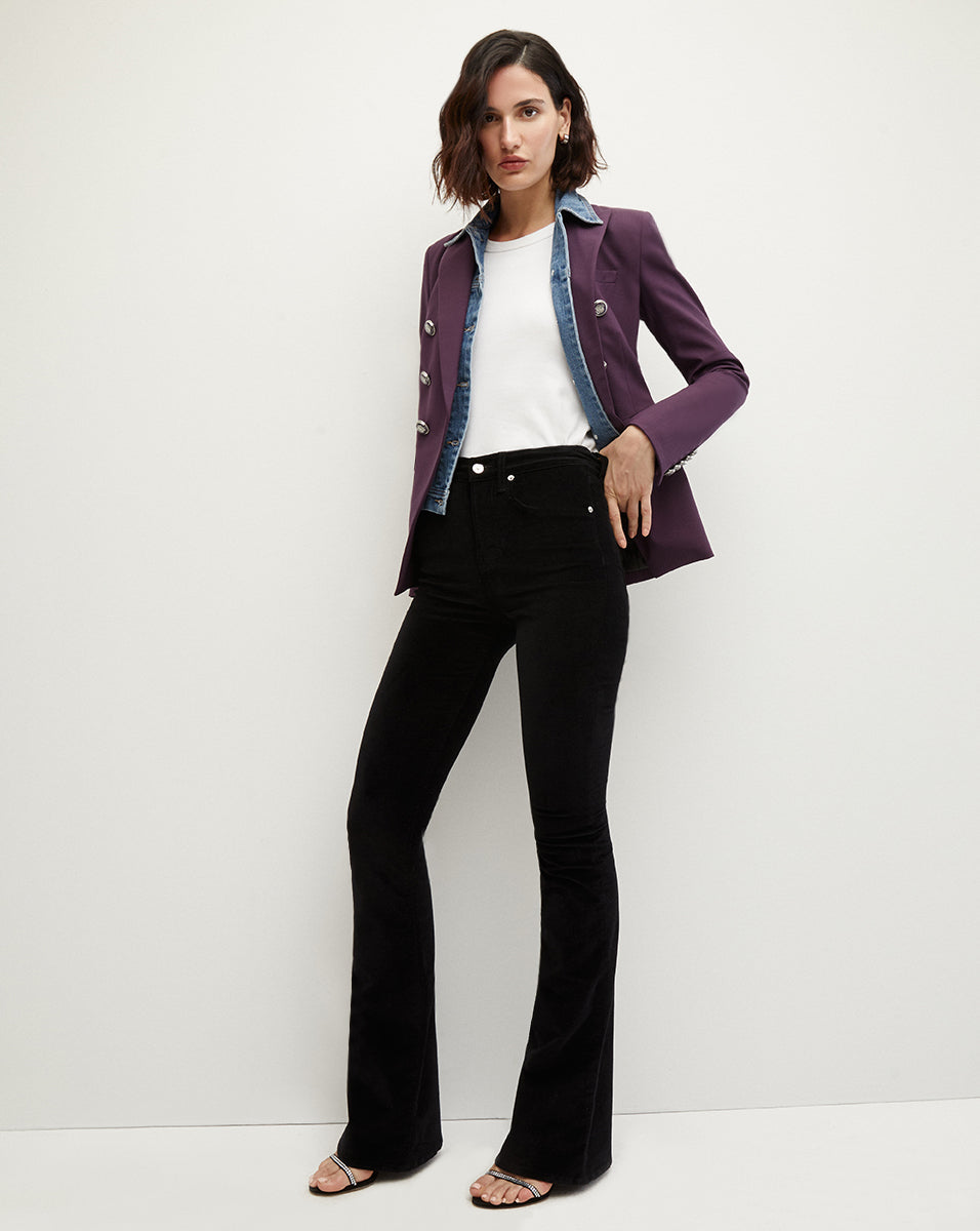 Miller Crest-Button Aubergine Dickey Jacket | Veronica Beard