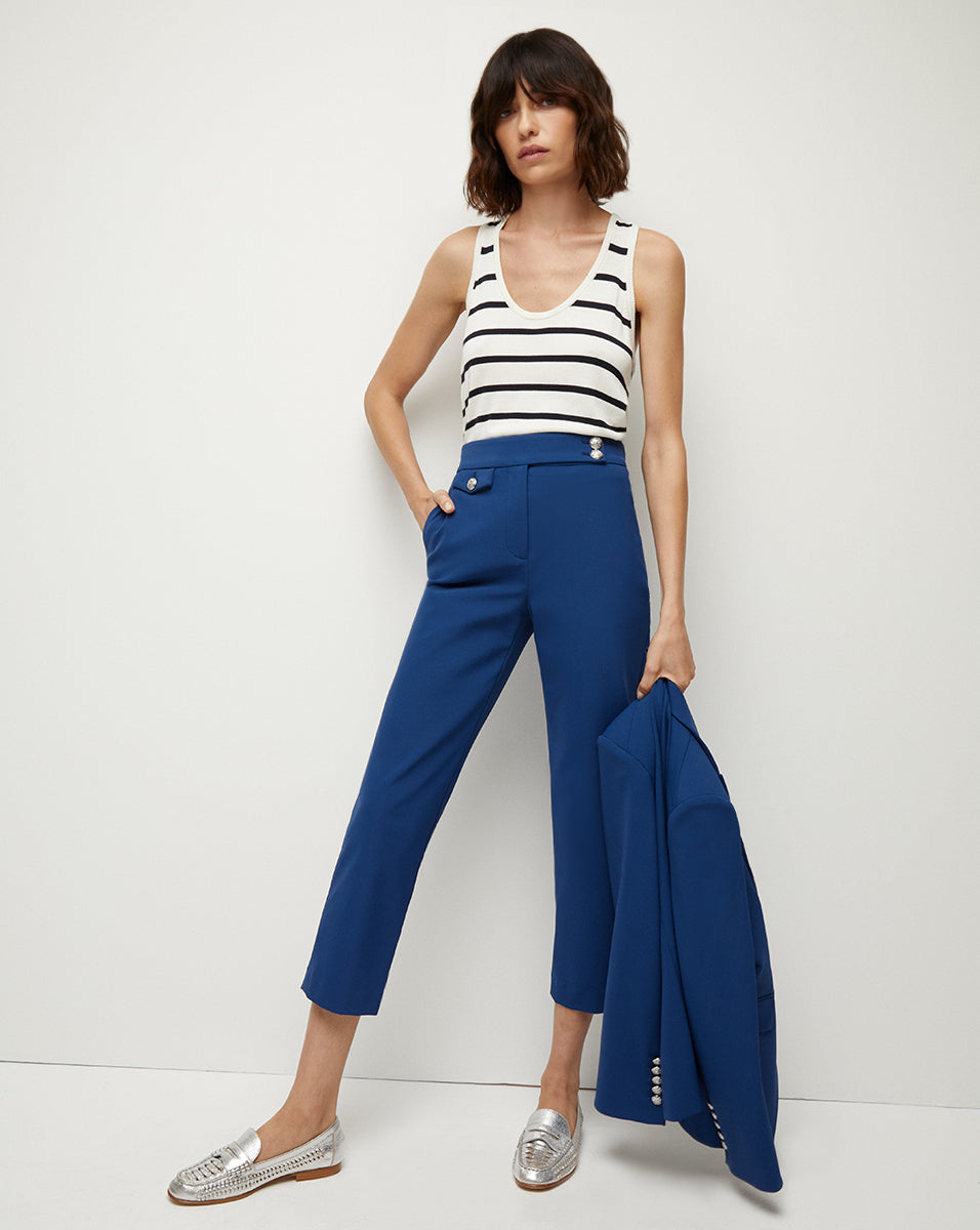 Renzo Cerulean Scuba Pant | Veronica Beard