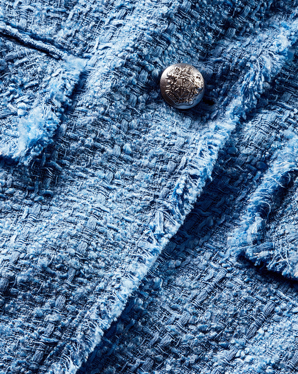 Hosanna Light Blue Tweed Dickey Jacket | Veronica Beard