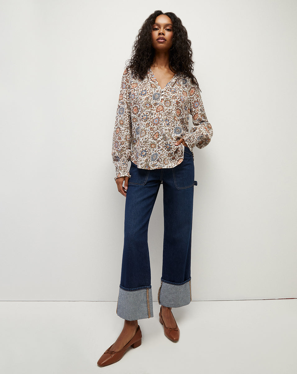 Alexandria Long-Sleeve Floral Top | Veronica Beard