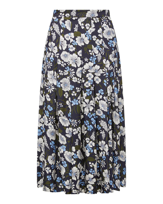 Norris Floral Pleated Midi Skirt