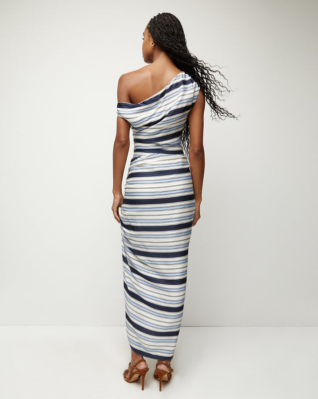 Kadie Striped Stretch-Silk Dress