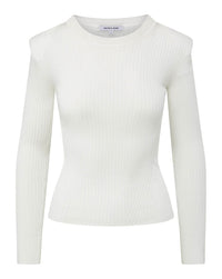 Acara Ribbed Long-Sleeve Pullover Shirt | Veronica Beard