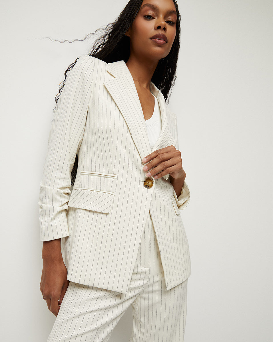 Battista Pinstripe Dickey Blazer | Veronica Beard