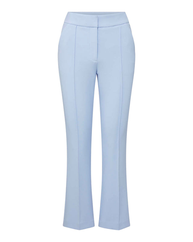 Stevie Embellished Mid-Rise Flared Trousers in Ice Blue | Oh Polly