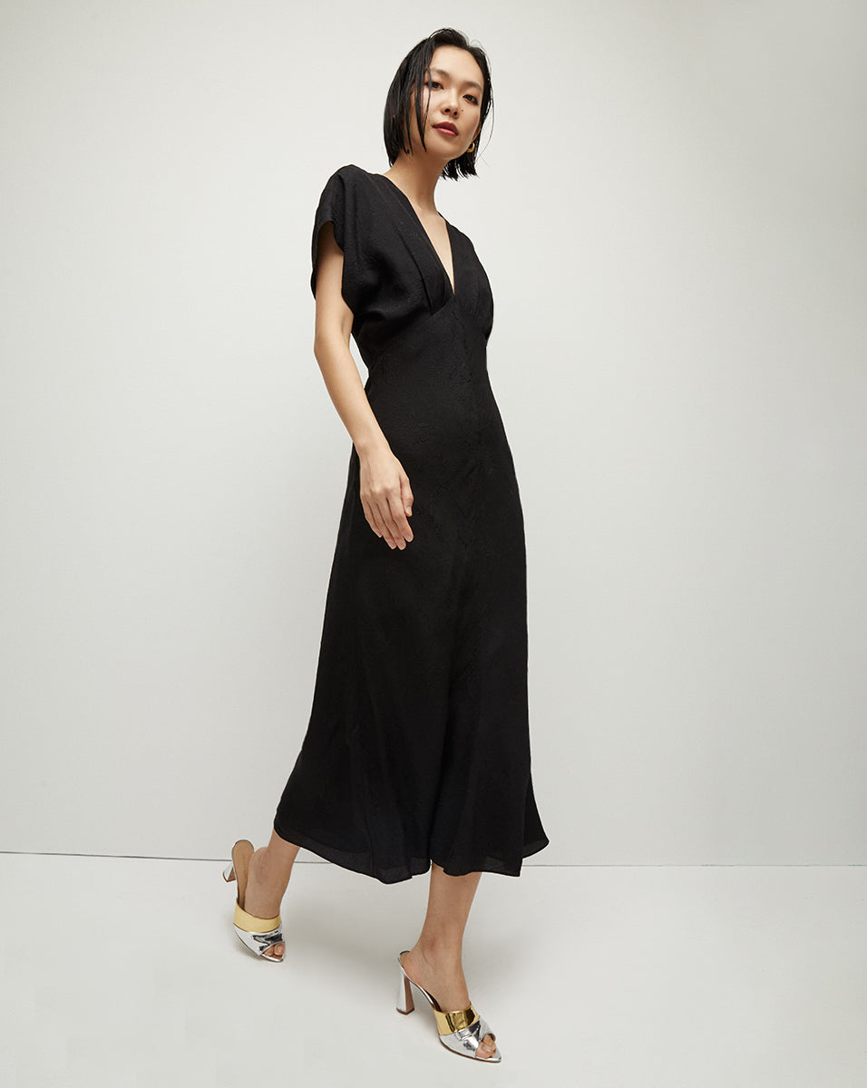 Seymour Silk Dress in Black | Veronica Beard