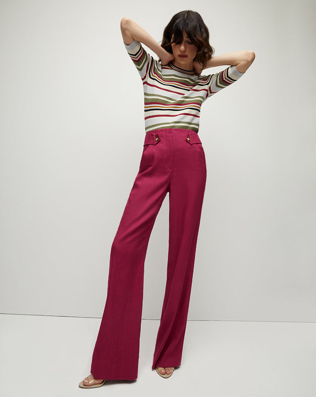 Sunny Twill-Linen Pant - Wildberry - 1