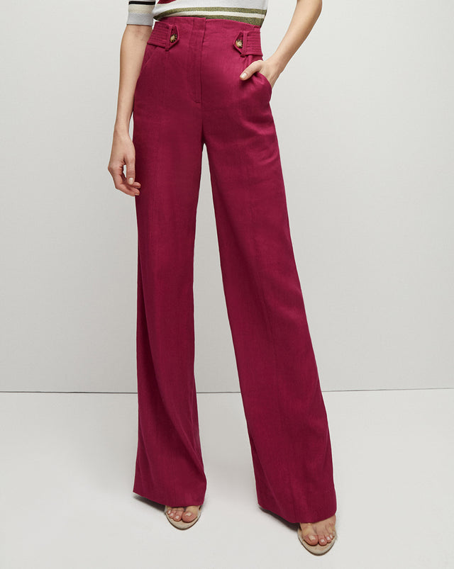 Sunny Twill-Linen Pant - Wildberry - 3