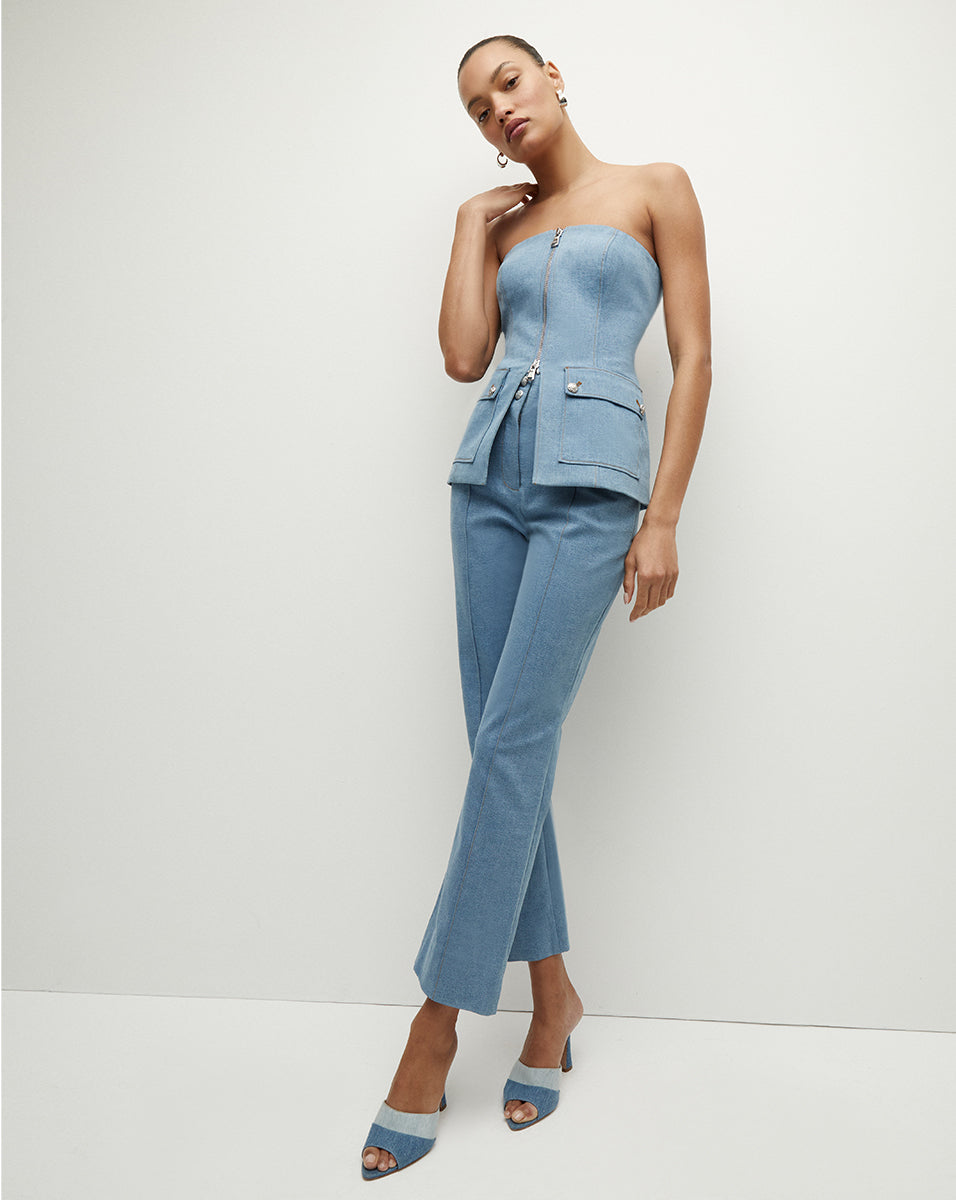 Kean Front-Seam Denim Pant | Veronica Beard