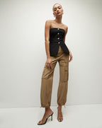 Veronica Beard Forman Bustier Top - Black
