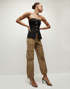 Veronica Beard Forman Bustier Top - Black