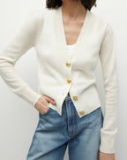 Veronica Beard Solene Cashmere Cardigan - Ivory