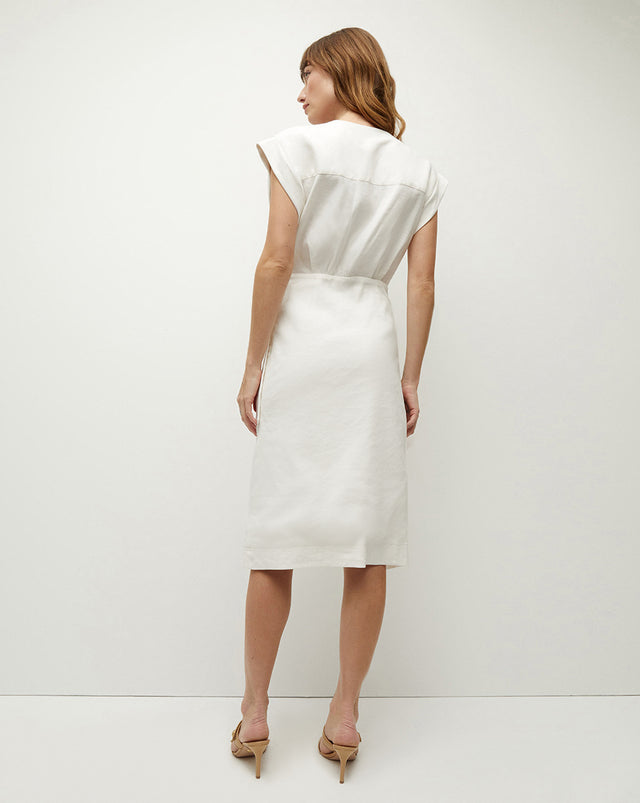 Octavia Stretch-Linen Wrap Dress