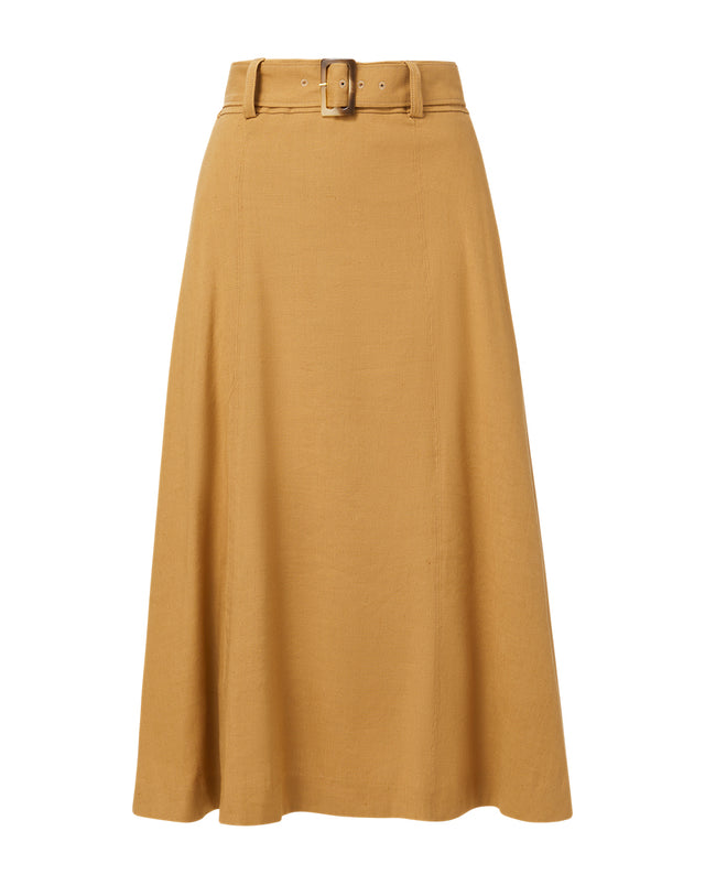 Arwen Stretch-Linen Skirt - Desert Khaki - 6