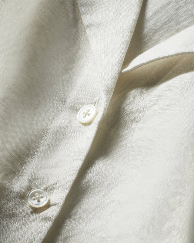 Kasa Linen Button-Down Top - White - 2