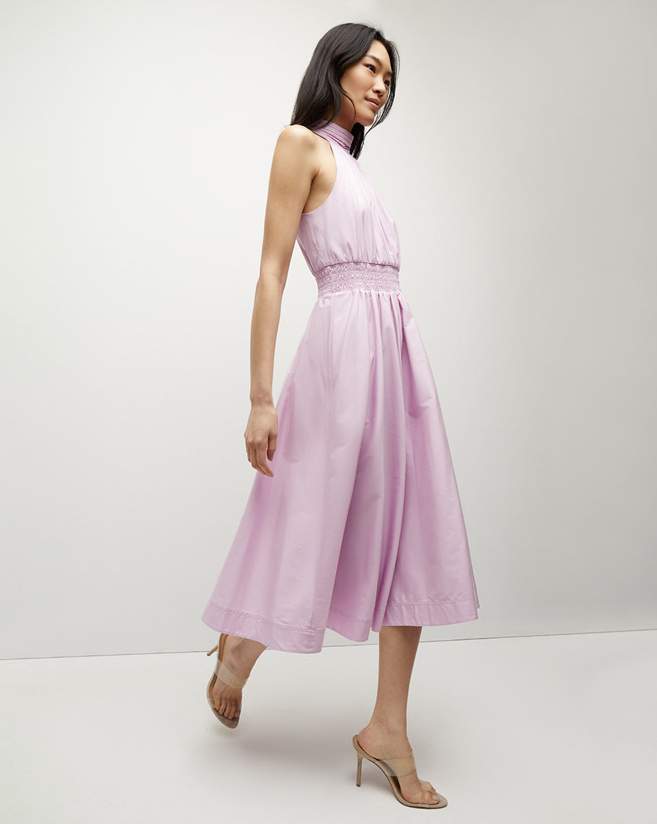 Kinny Halter Dress in Barely Orchid | Veronica Beard