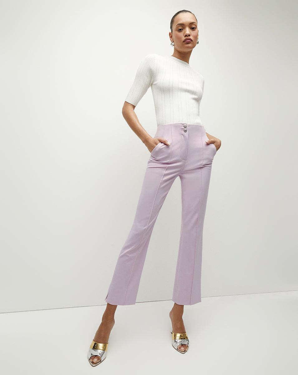 Kean Orchid Slim-Leg Pant | Veronica Beard