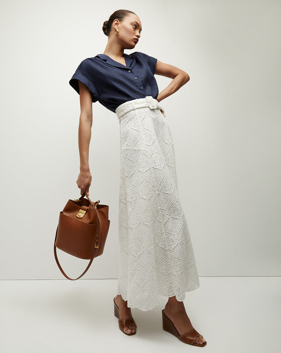 Vintry Eyelet Skirt | Veronica Beard