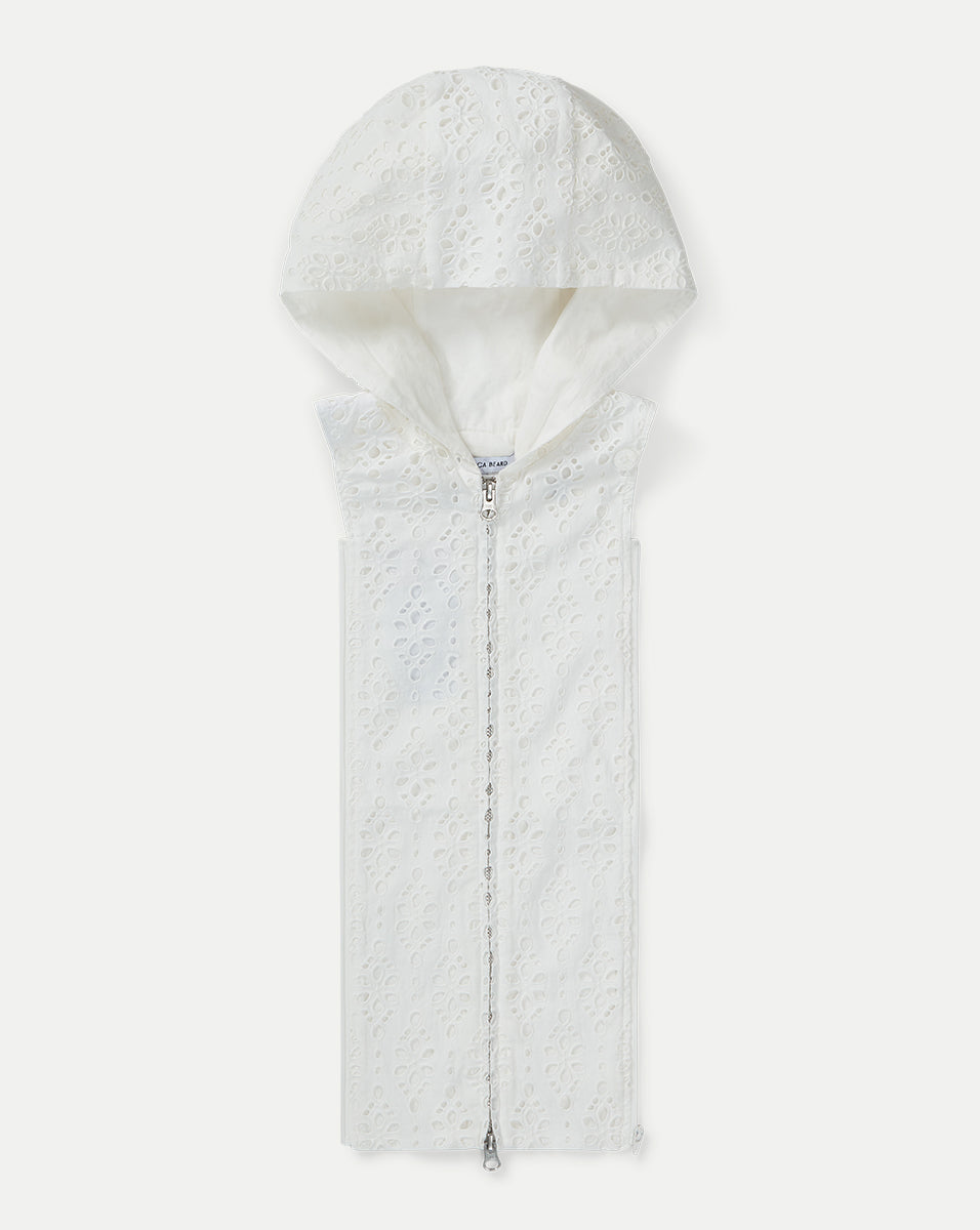 Marlo Cotton Eyelet Dickey in White | Veronica Beard