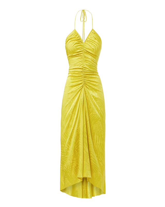 Aldana StretchSilk Dress in Chartreuse Veronica Beard