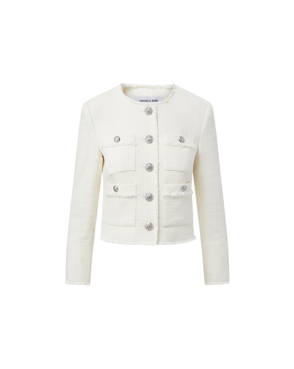 Off white tweed jacket hot sale