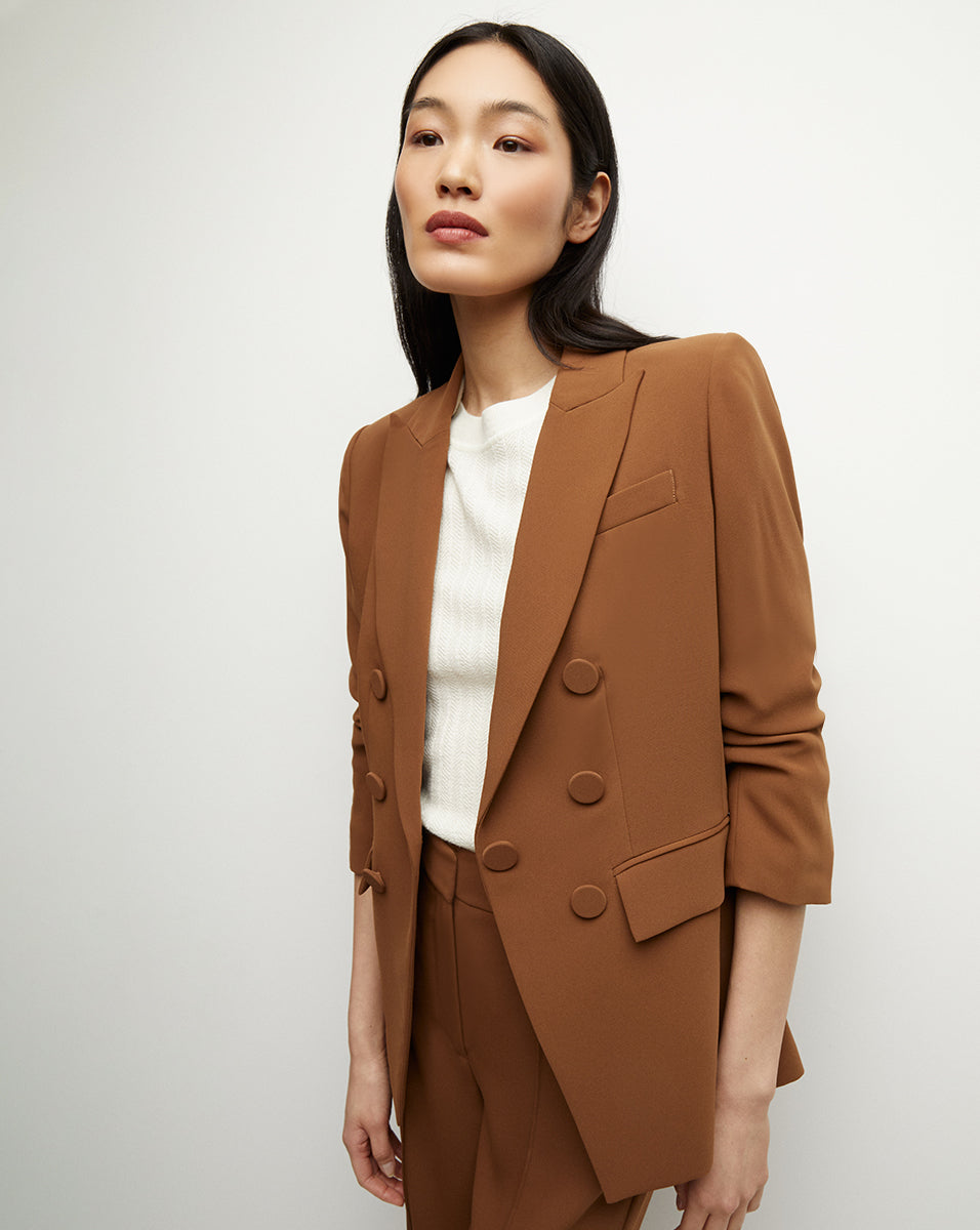 Tomi Matte Crepe Jacket in Deep Ochre | Veronica Beard