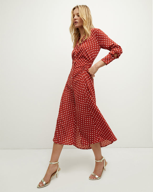 {{ outfit: 2407-lex-dress-brick-red-ecru }} ## Lex Polka-Dot Dress
