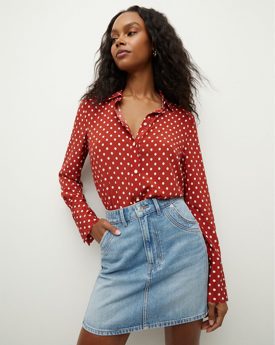 Red polka dot top on sale