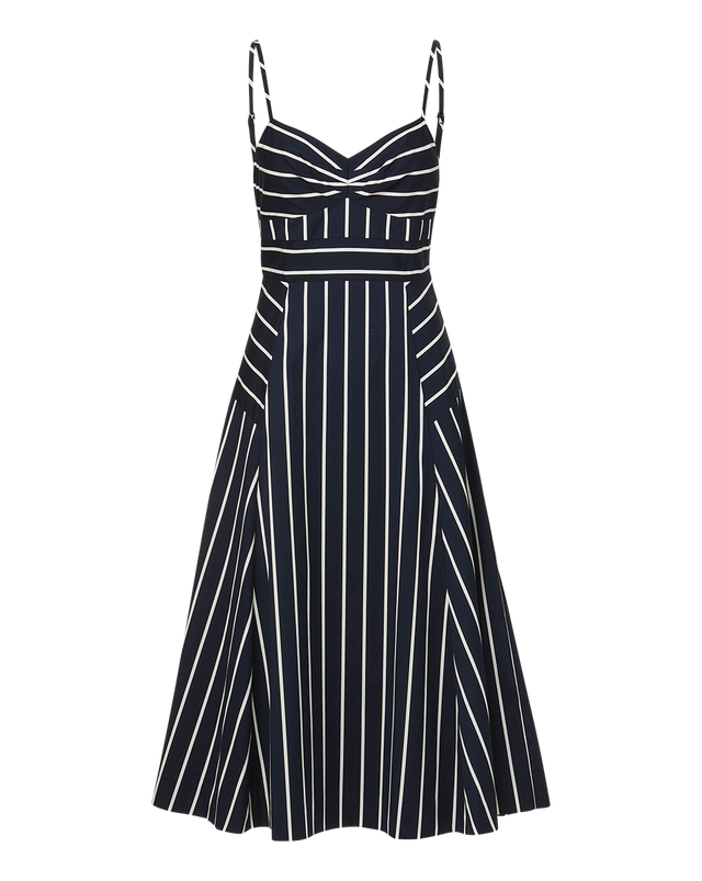 Blige Striped Dress In Navywhite Veronica Beard 0244