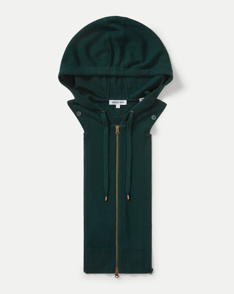 Cashmere Hoodie Dickey in Dark Green | Veronica Beard