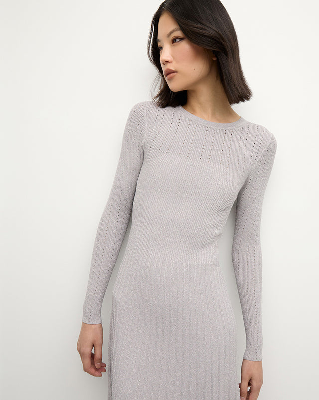 Nami Sweater Dress in Silver | Veronica Beard