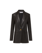 Veronica Beard Vega Leather Dickey Jacket - Black