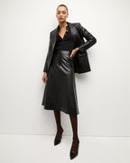 Veronica Beard Vega Leather Dickey Jacket - Black
