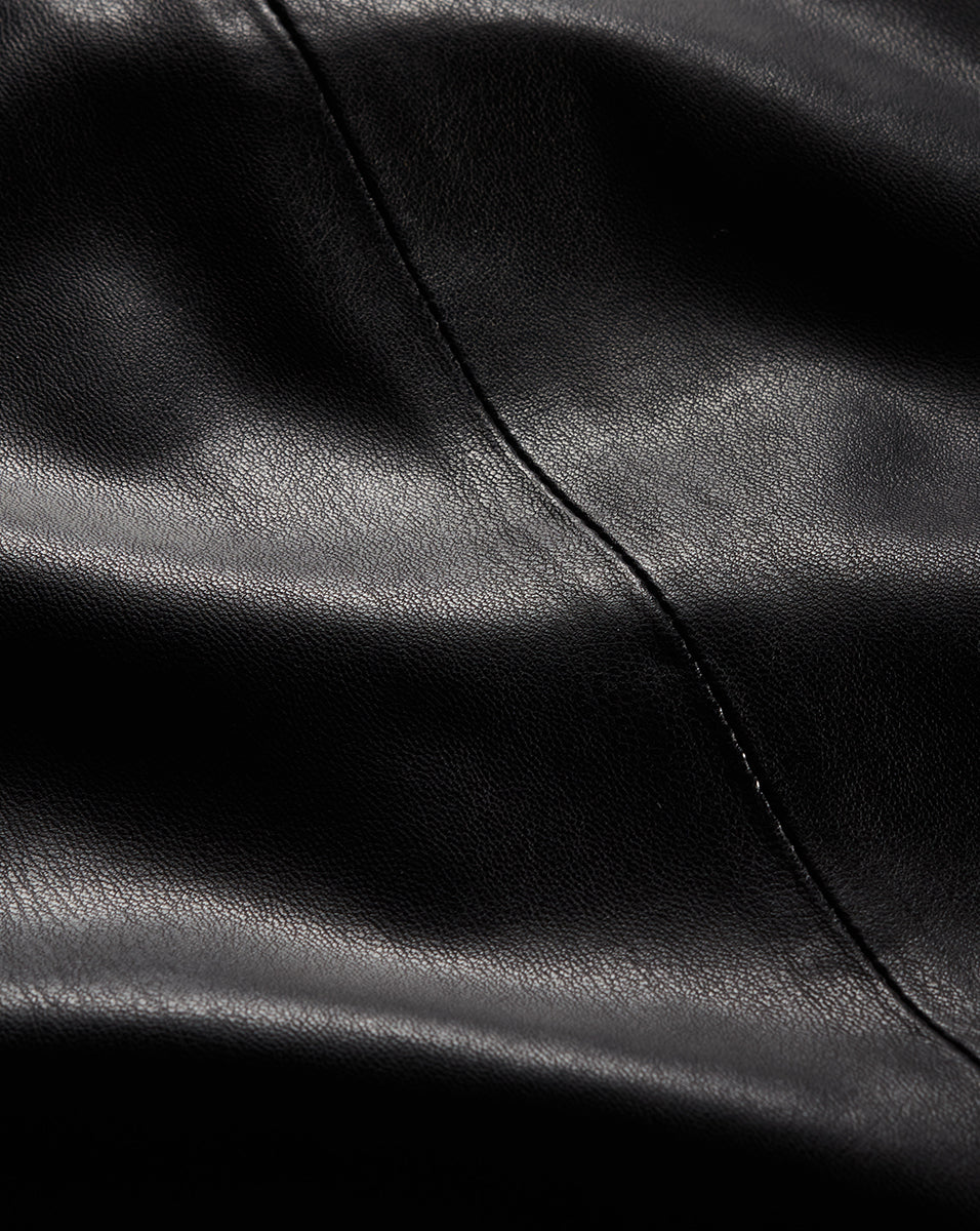Veronica Beard Louise Vegan Leather Skirt - Black