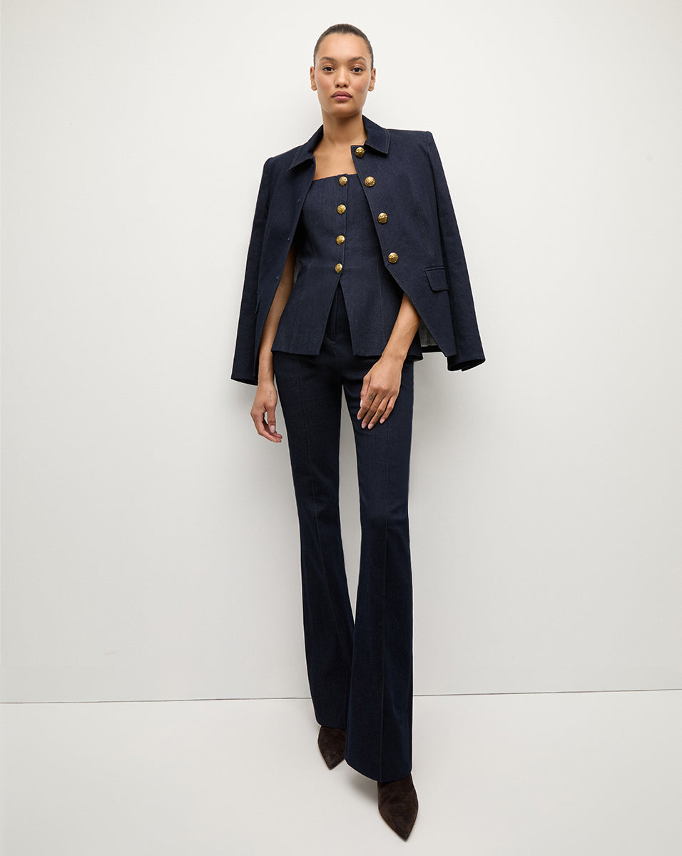 Veronica Beard Gracie Belted Denim Pant - Midnight Wash