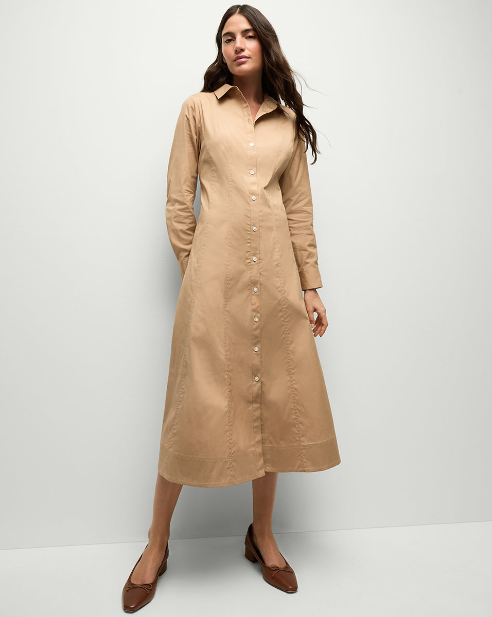 Goldie Dress in Khaki | Veronica Beard