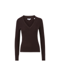 Veronica Beard Coleta V-Neck Cashmere Sweater - Dark Chocolate