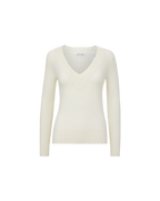 Veronica Beard Coleta V-Neck Cashmere Sweater - Ivory