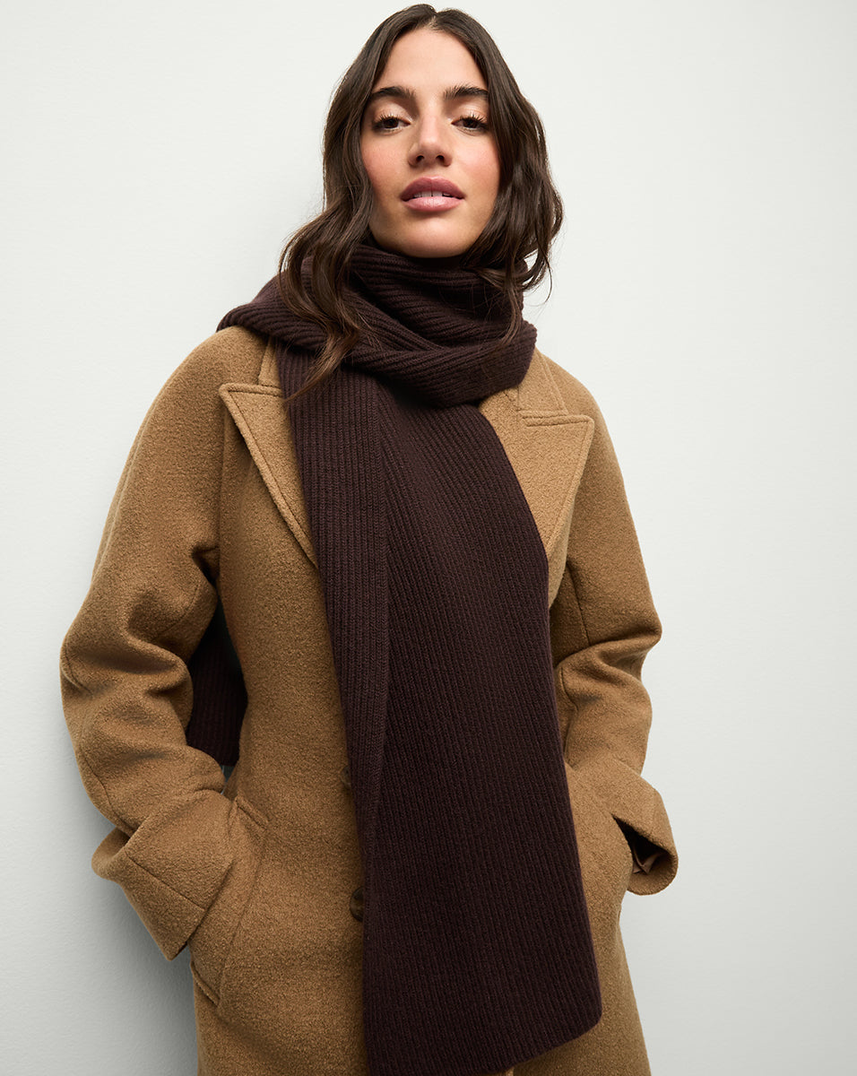 Cashmere Scarf in Dark Chocolate | Veronica Beard