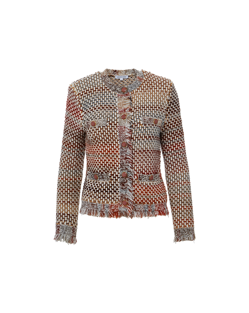 Veronica Beard Sariyah Knit Jacket - Red Multi
