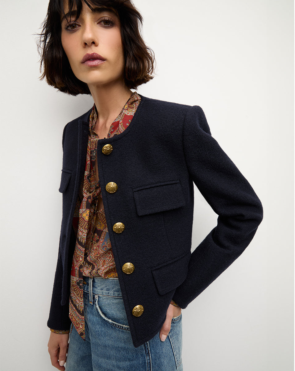 Leslie Jacket in Navy | Veronica Beard