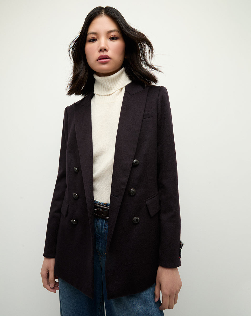 Veronica Beard Ellette Luxe Cashmere Dickey Jacket - Navy