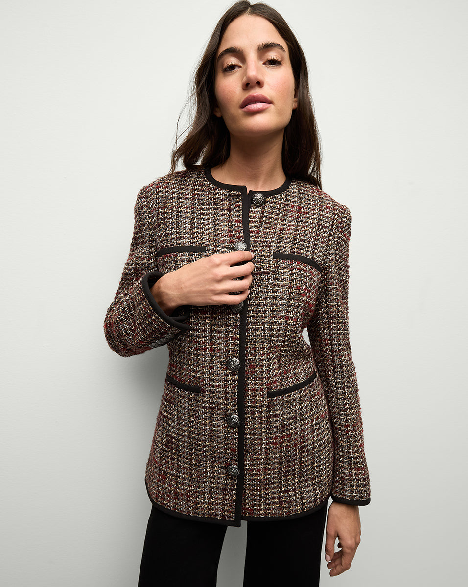 Watkins Dickey Jacket in Grey Multi | Veronica Beard