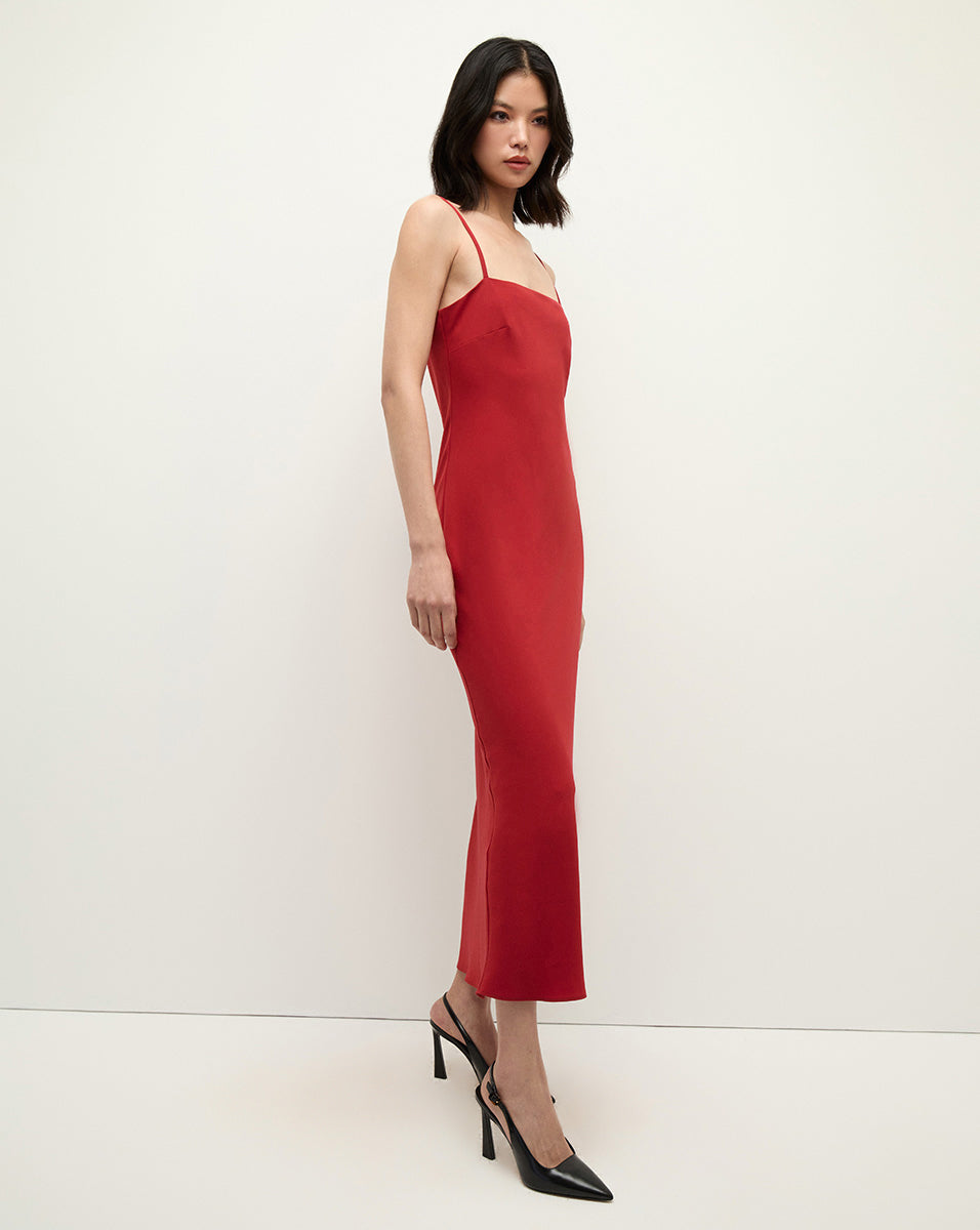 Mavis Maxi Slip Dress in Crimson Red | Veronica Beard