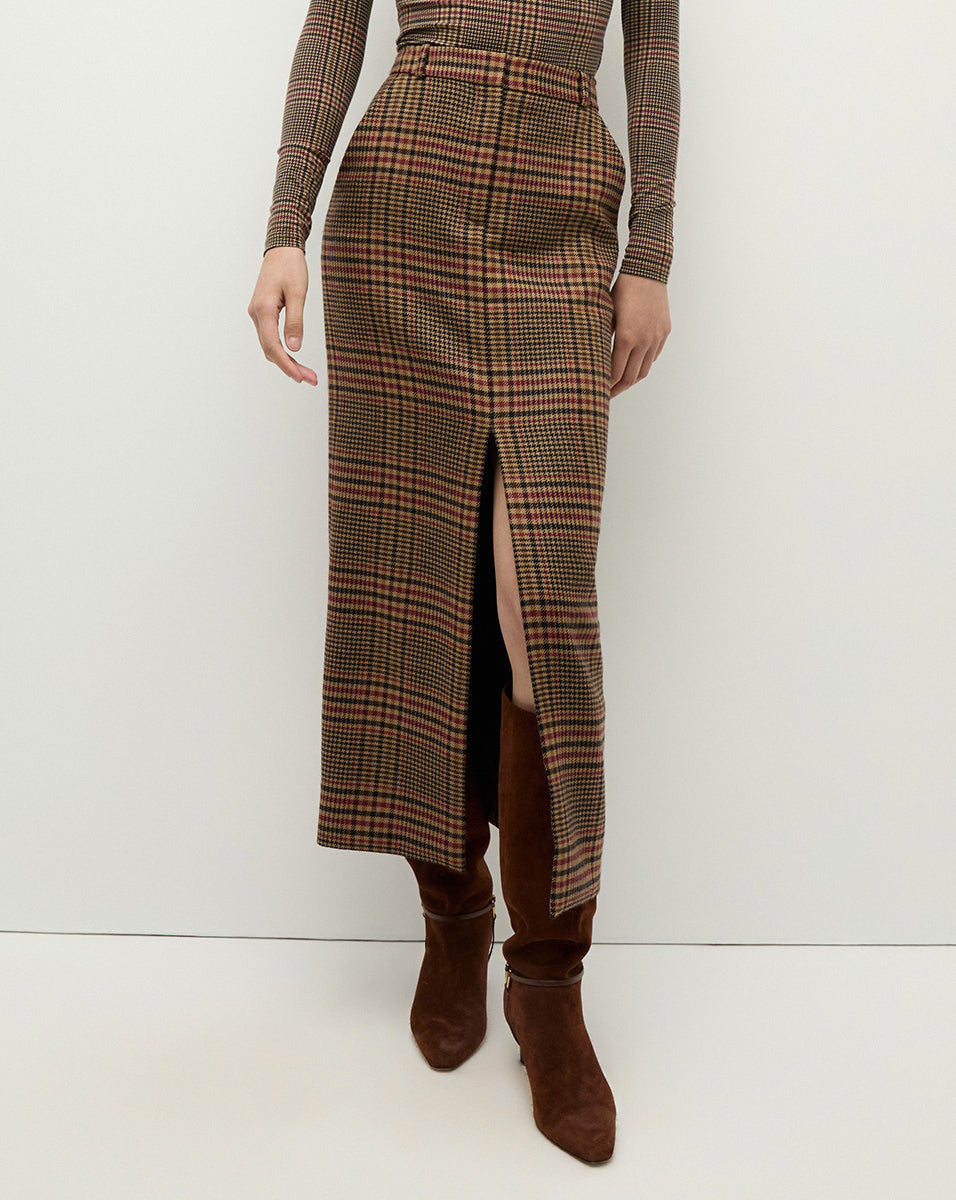 Veronica beard hot plaid shirt and skirt set size 8