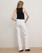 Veronica Beard Crosbie Slim Wide-Leg Jean - White