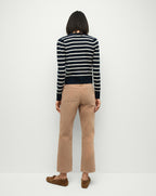 Veronica Beard Solene Striped Cashmere Cardigan - Navy/Ivory